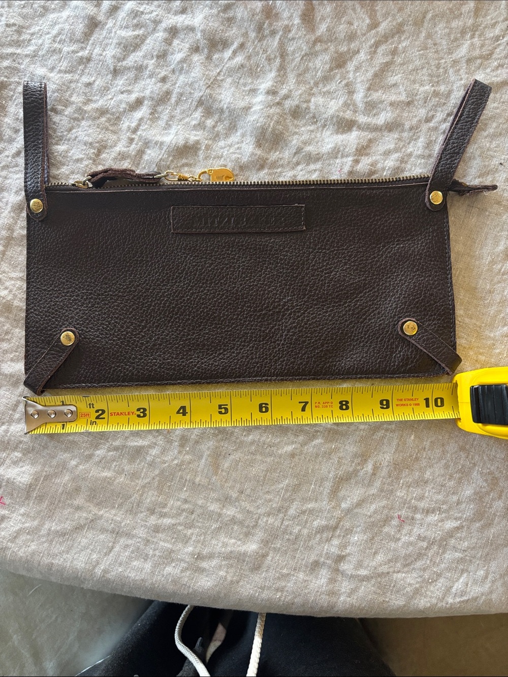 Mitzi baker belt bag- Dark Brown Leather Pouch with belt loops. & Gold Hardware